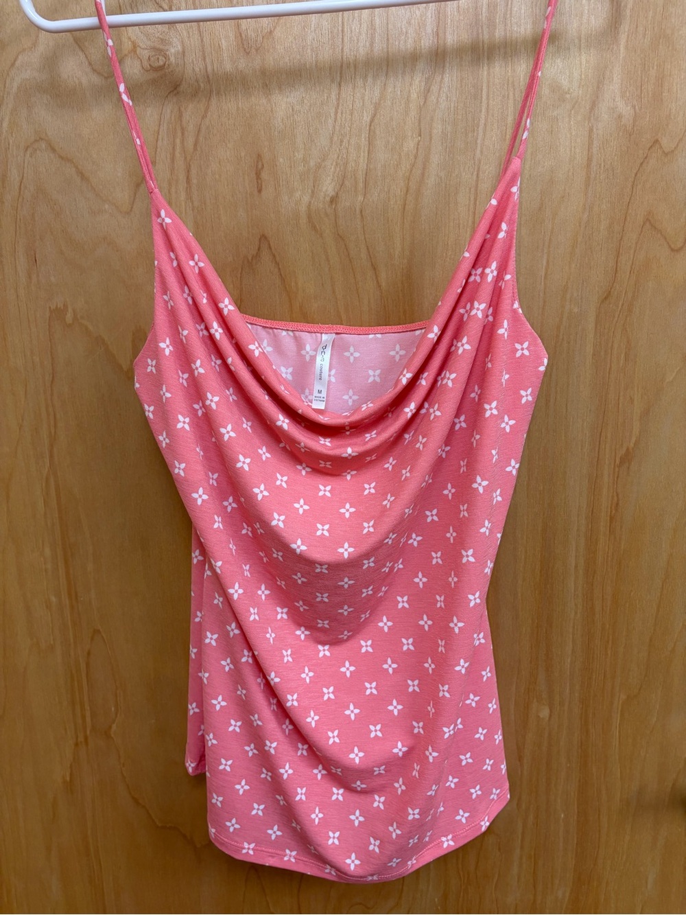 DNA couture Coral Pink Floral Cowl Neck Camisole